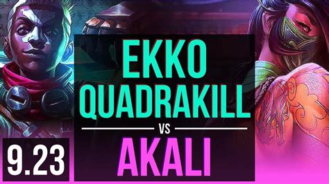 EKKO Vs AKALI MID Quadrakill KDA 19 1 9 1 9M Mastery Points