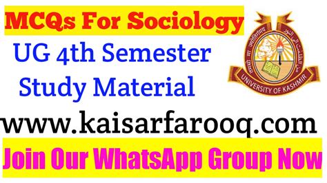 Bg Th Semester Sociology Mcqs Kashmir University