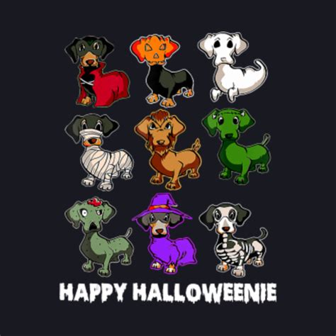 Happy Halloweenie Dachshund Funny Dachshund Halloween - Dachshund ...