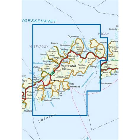 Vestvågøy DNT hiking map 1:50 000 - Water resistant I Norway's largest ...