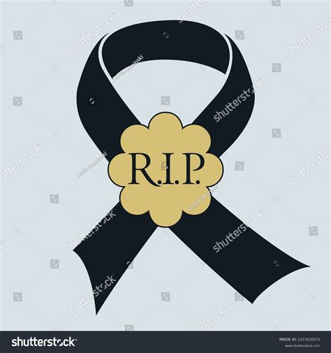 Black Ribbon Symbol Remembrance Mourning People Stock Vector Royalty Free 2223520573