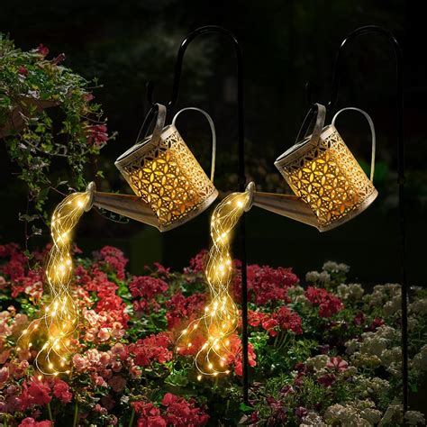 Pack Solar Watering Can Lights With String Lights Garden Decor