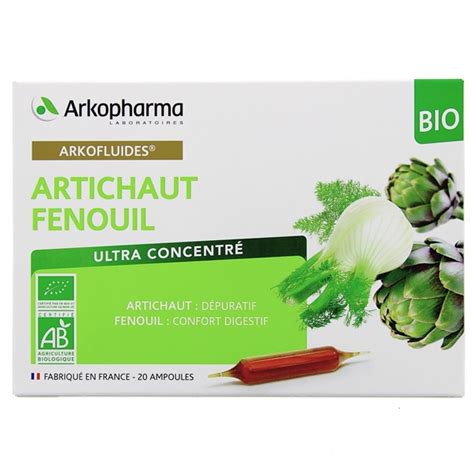 Arkofluide Artichaut Fenouil Bio Ampoules Arkopharma Digestion