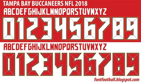 FONT FOOTBALL: Font Vector Tampa Bay Buccaneers NFL 2018 kit