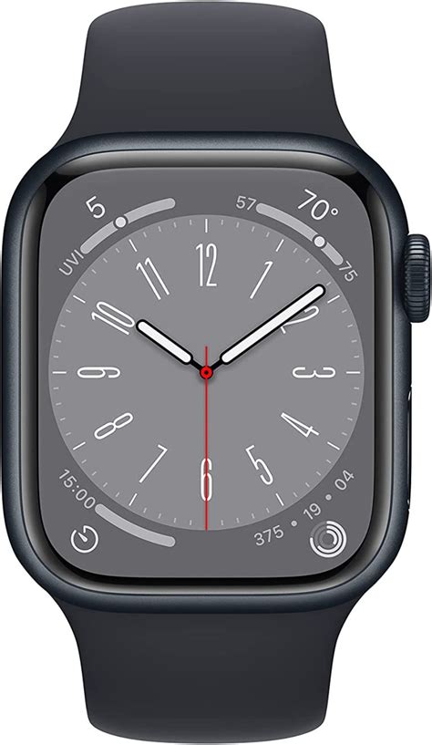 New Apple Watch Series 8 Gps 41mm Midnight Aluminum Case With Midnight Sport Band Regular