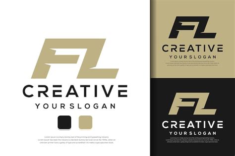 Design De Logotipo Abstrato De Letra Monograma Fl Vetor Premium