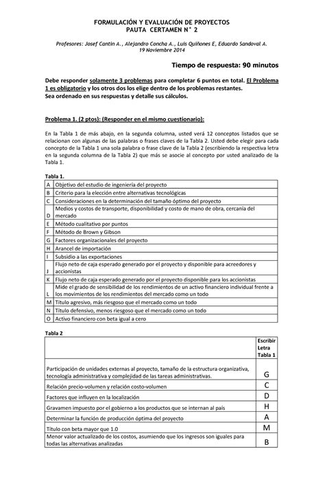 Examen Preguntas Y Respuestas Formulaci N Y Evaluaci N De