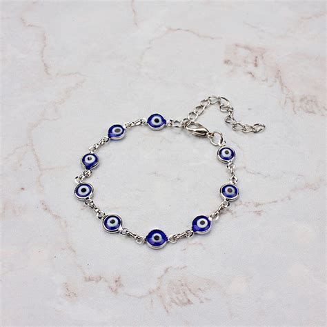 Bracelet Mauvais Oeil Bleu Turc Argent Esoterique Paris