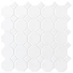 Daltile Matte White 12 In X 12 In X 6 Mm Ceramic Octagon Dot Mosaic