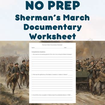 NO PREP - Sherman's March Documentary Worksheet by Fueled by Coffee