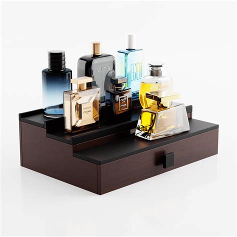 Hotcan Wooden Cologne Rack Stand 3 Tier Perfume Holder With Drawer