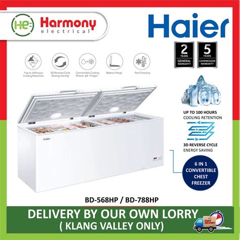 Haier Bd Hp In Convertible Chest Freezer L Penyejuk Beku