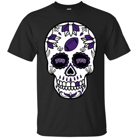 Tcu Horned Frogs Football Sugar Skull Day Of The Dead T Shirt For Men