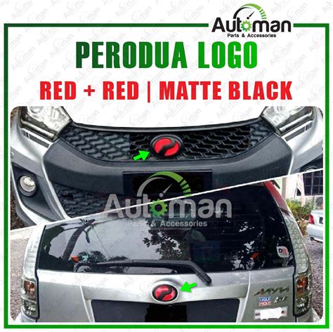 Perodua Front Rear Reflector Emblem 3D Logo Bonnet Emblem Sticker