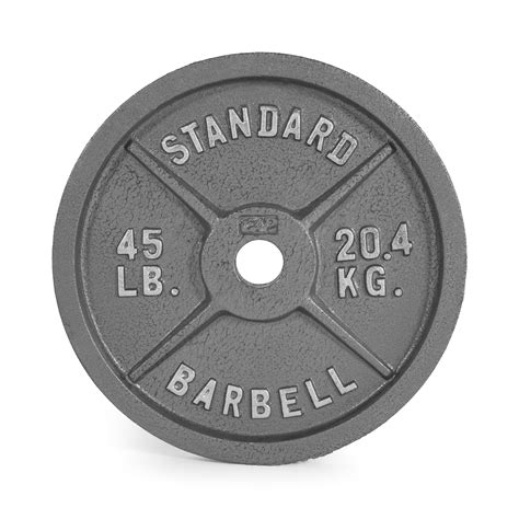 Cap Barbell Gray Olympic Cast Iron Weight Plate 45 Lb