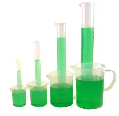 Polypropylene Plastic Measuring Volume Set 3 Beakers 4 Graduated Cylinders 1 Pitcher