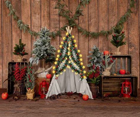 Kate Christmas Winter Tent Wooden Backdrop Designed By Emetselch Kate