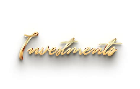 Golden 3d Word Investments Typography Text Effects Art With