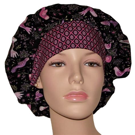 Scrub Caps Meadowlark Songbirds Floral Scrubheads Scrub Hats For Women