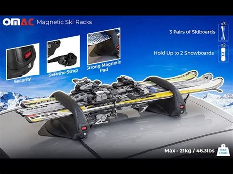 MENABO ACCONCAGUA Magnetic Ski Roof Racks Carrier Snowboard Holder 2