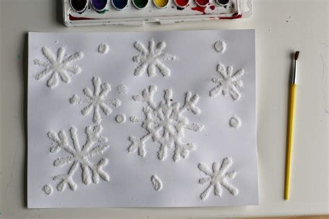 Salt Snowflakes Painting (Quick Video Tutorial) - Toddler at Play