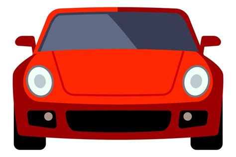 Red Car Icon High Speed Sport Auto Front View