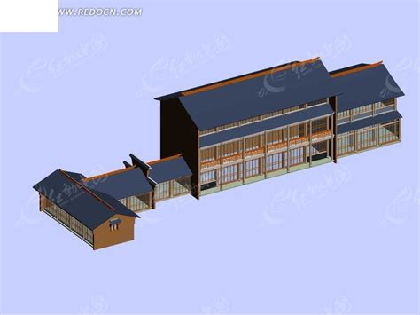 中国古代建筑客栈（中国风宾馆）3dmax素材免费下载红动中国