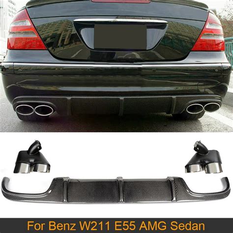 E Class Carbon Fiber Rear Bumper Diffuser Lip For Mercedes Benz W211