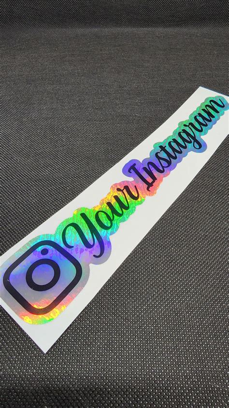 Custom Rainbow Holographic Car Decals Instagram Vinyl Car Etsy