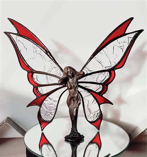 Stained Glass Fairy Glass Fairy Statue Stained Glass Etsy