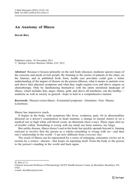 An Anatomy of Illness | PDF