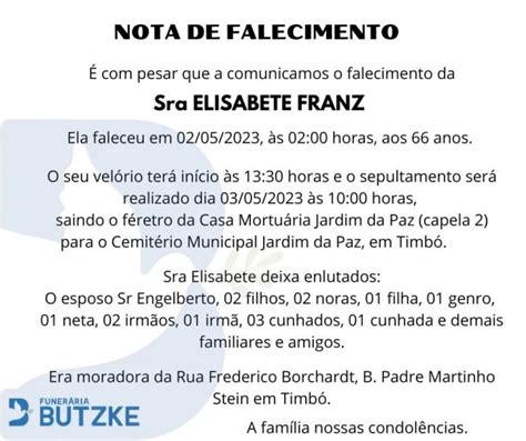 Notas De Falecimento Portal Timb Net