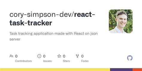 Github Cory Simpson Dev React Task Tracker Task Tracking Application