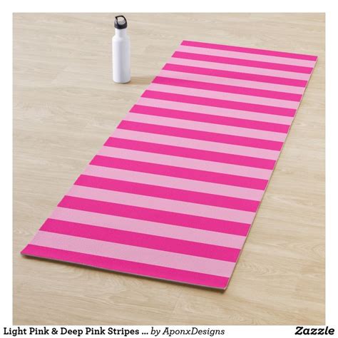 Light Pink And Deep Pink Stripes Yoga Mat Yoga Mat Pink Stripes Yoga