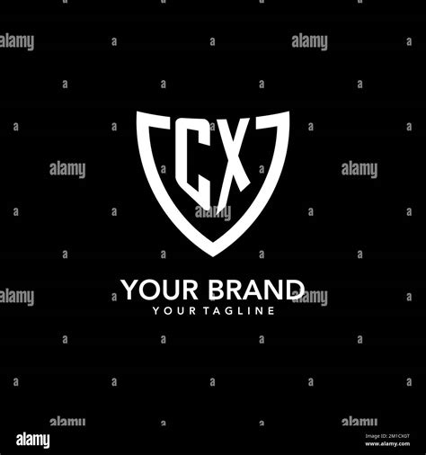 Cx Monogram Initial Logo With Clean Modern Shield Icon Design