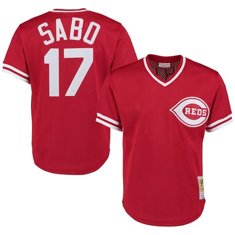 Chris Sabo Cincinnati Reds Mitchell & Ness Cooperstown Mesh Batting ...