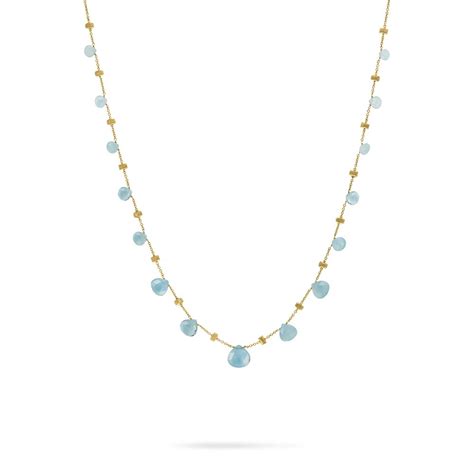 Marco Bicego Paradise 18ct Yellow Gold Aquamarine Necklet