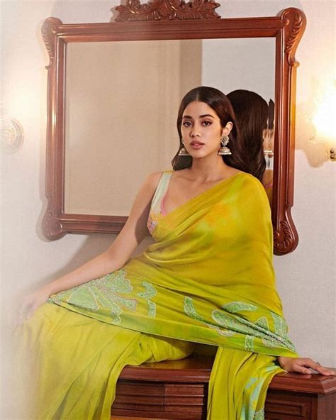 Janhvi Kapoor Looks Jaw Dropping Gorgeous In Neon Green Saree At Mili Promotions Filmibeat