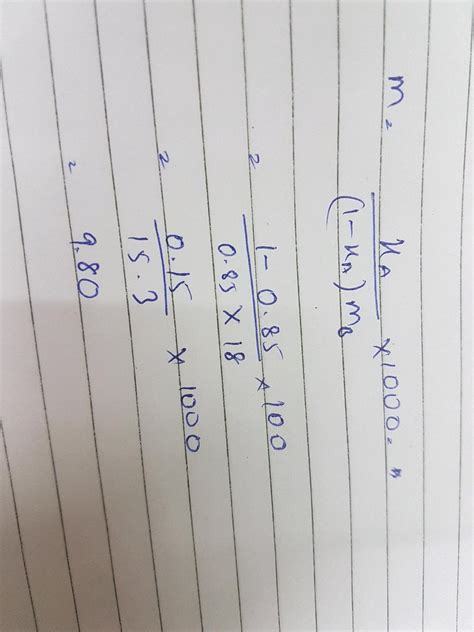 In The Aqueous Solution Of Sulphuric Acid The Mole Fraction Of Water