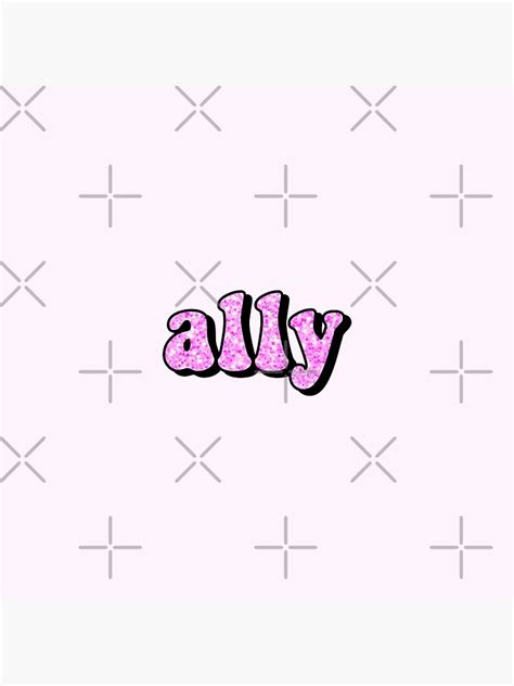 Aesthetic Hot Pink Glitter Ally Name Poster By STAR10008 Redbubble