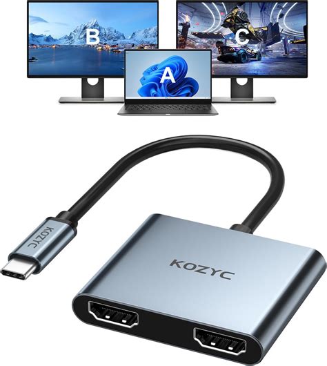 Amazon Kozyc Usb C To Dual Hdmi Adapter K Hz Type C To Hdmi