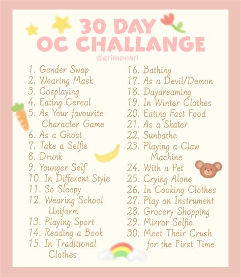 30 Day OC Challange 30 Day Drawing Challenge Drawing Challenge