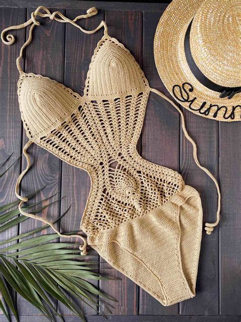 Caramel Customised Crochet Monokini Crochet One Piece Swimsuit Etsy Artofit