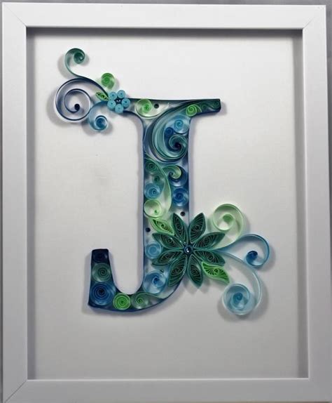 Monogram Initial Quilled Custom Art Personalized For Him For Her Any