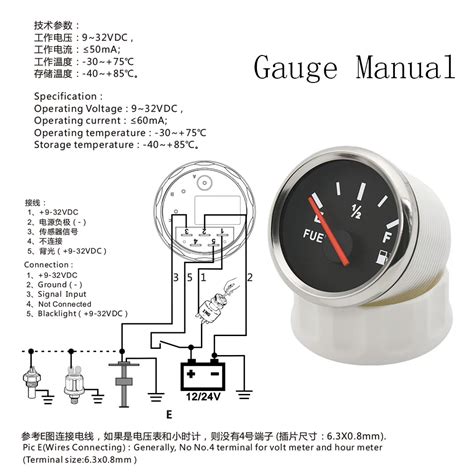 Red Light 2 52mm Fuel Level Gauge With Stainless Steel Fuel Level Sensor 0~190 Motorcycle Parts