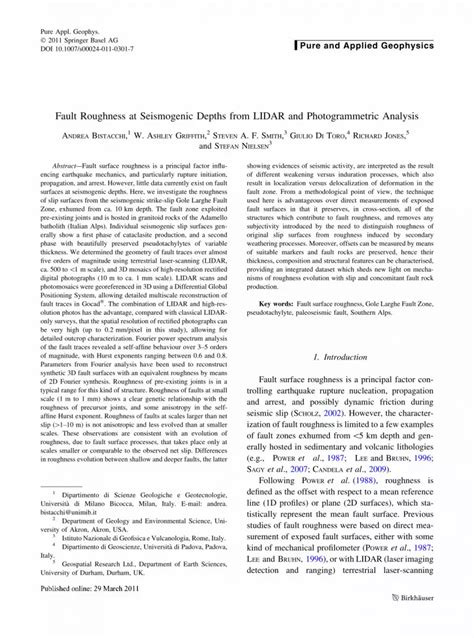 Fault Roughness At Seismogenic Depths From Lidar And Photogrammetric