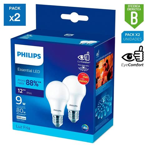 Pack X Foco Led Bulbo A E W Luz Blanca Sodimac Falabella