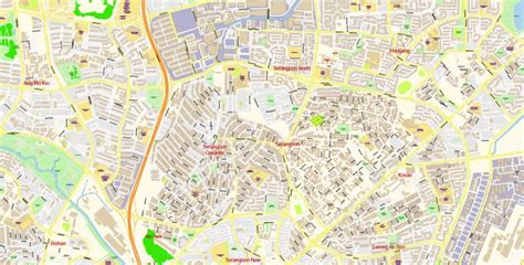 Singapore Map Vector Exact City Plan High Detailed Street Map Editable