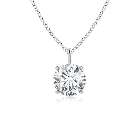 Make A Statement With This Classic Round Diamond Solitaire Pendant From