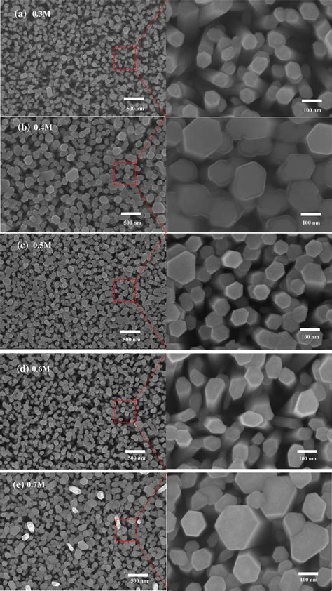 The Sem Images And Magnification Images Of Zno Nrs Structures Prepared